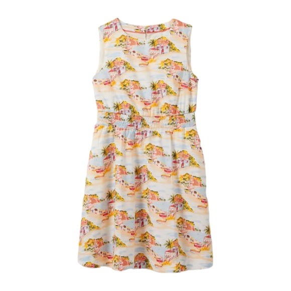Boden Dresses & Skirts - Boden Smocked Waist Ivory Paradise Bay Mini Dress